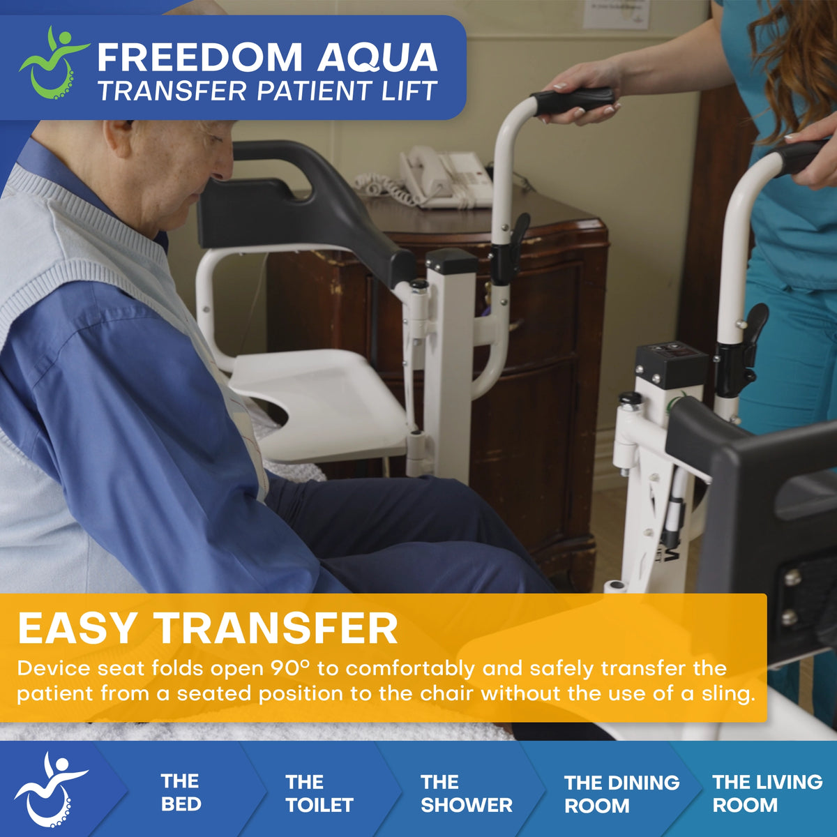 Freedom Aqua Waterproof Patient Lift - Sling Free Transfers
