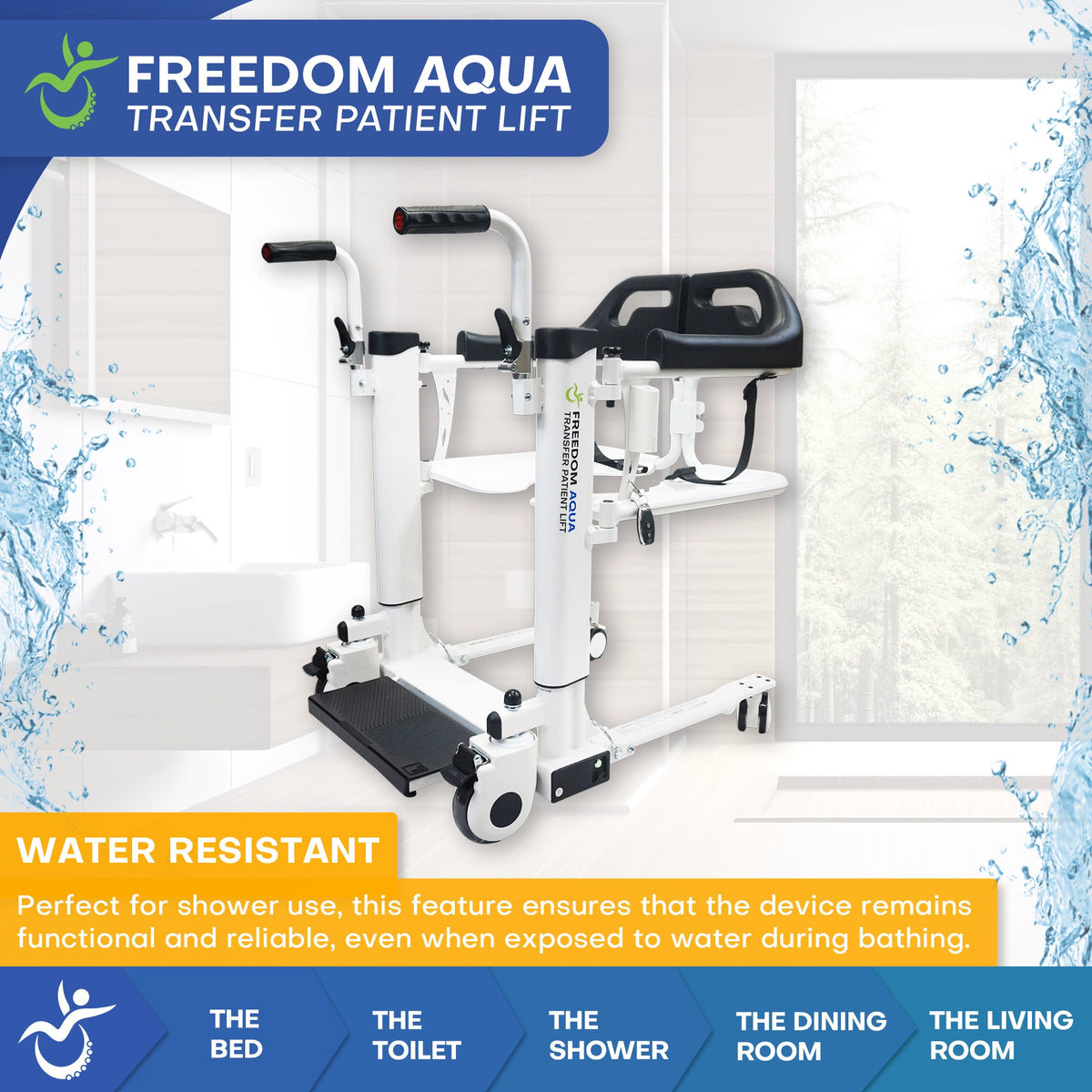Freedom Aqua Waterproof Patient Lift - Sling Free Transfers