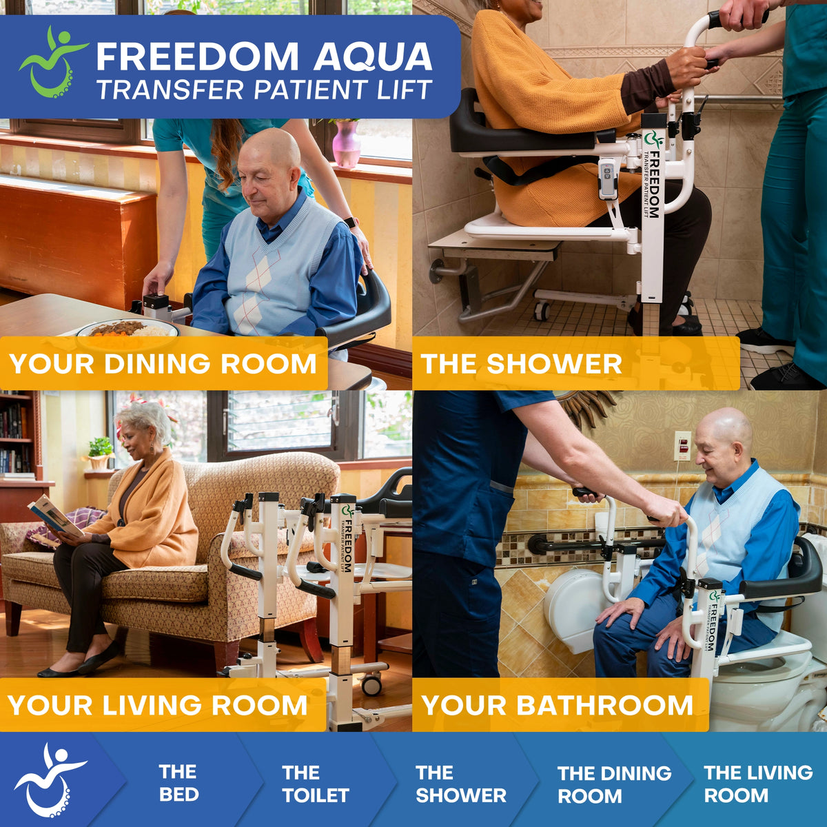 Freedom Aqua Waterproof Patient Lift - Sling Free Transfers