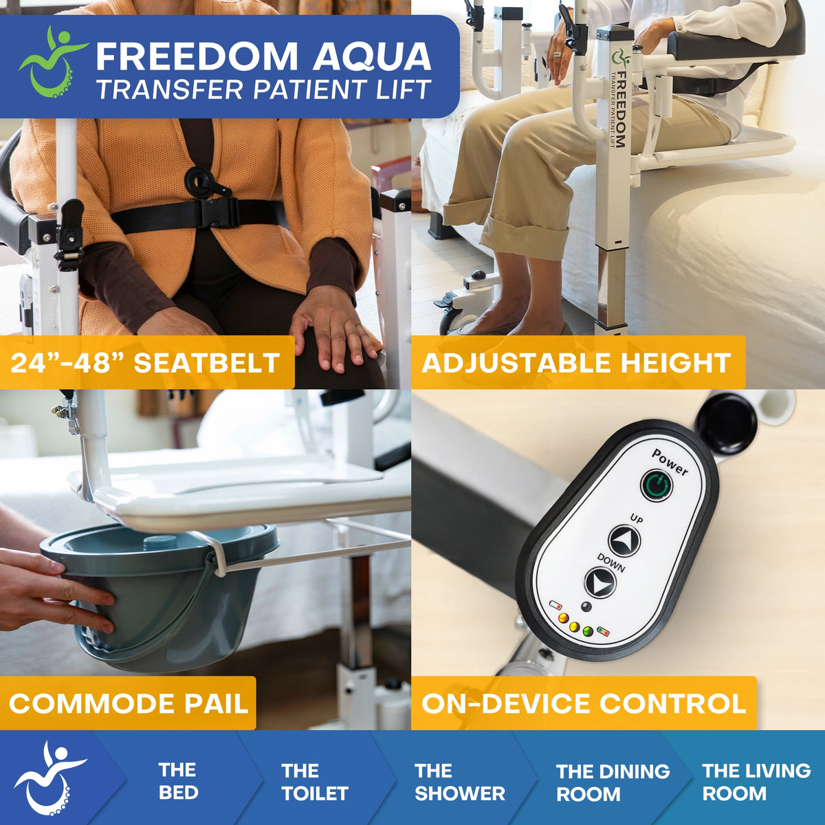Freedom Aqua Waterproof Patient Lift - Sling Free Transfers