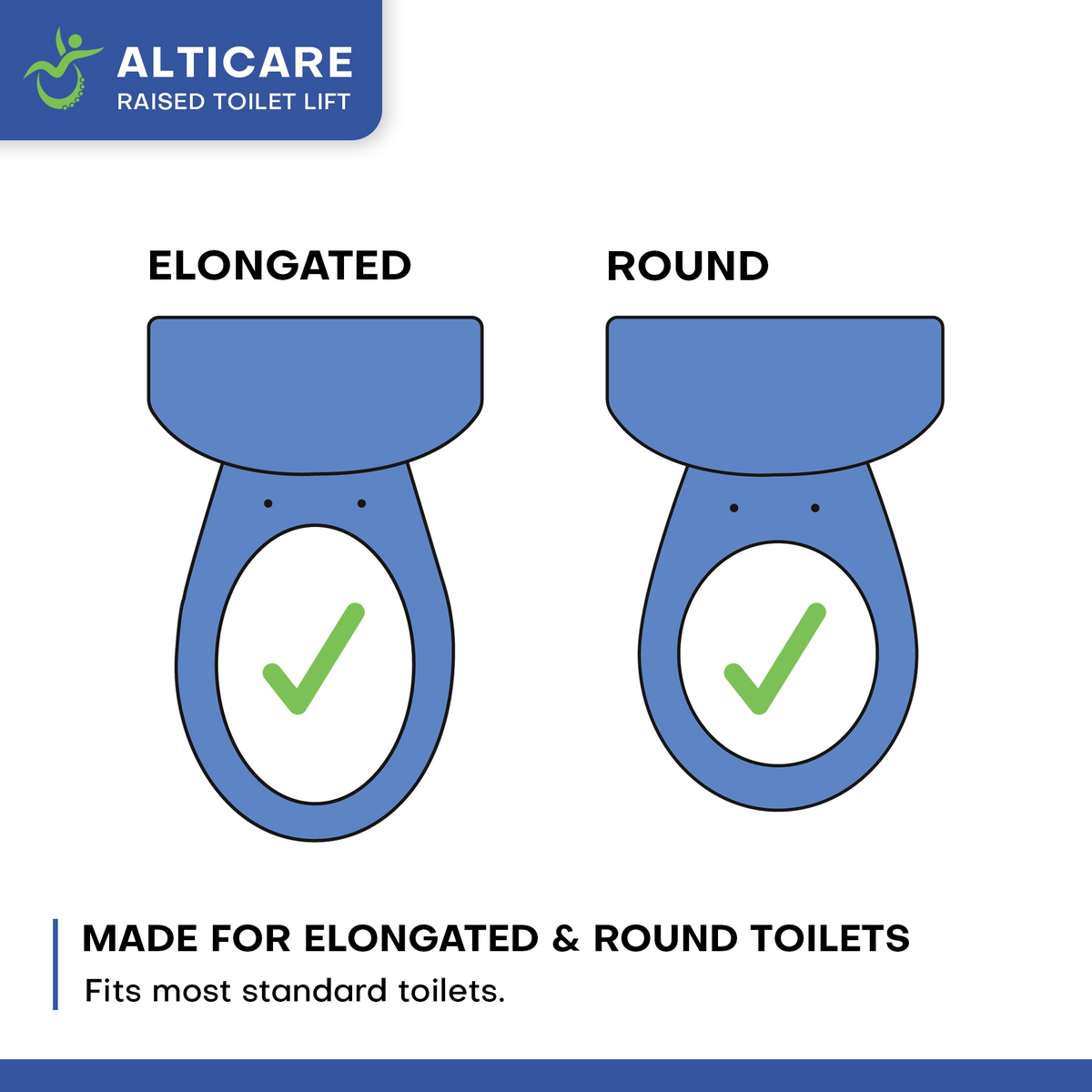 AltiCare 5” Raised Toilet Seat with Non-Slip Surface