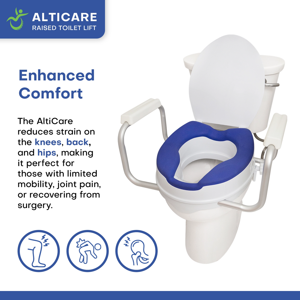 AltiCare 5” Raised Toilet Seat with Non-Slip Surface