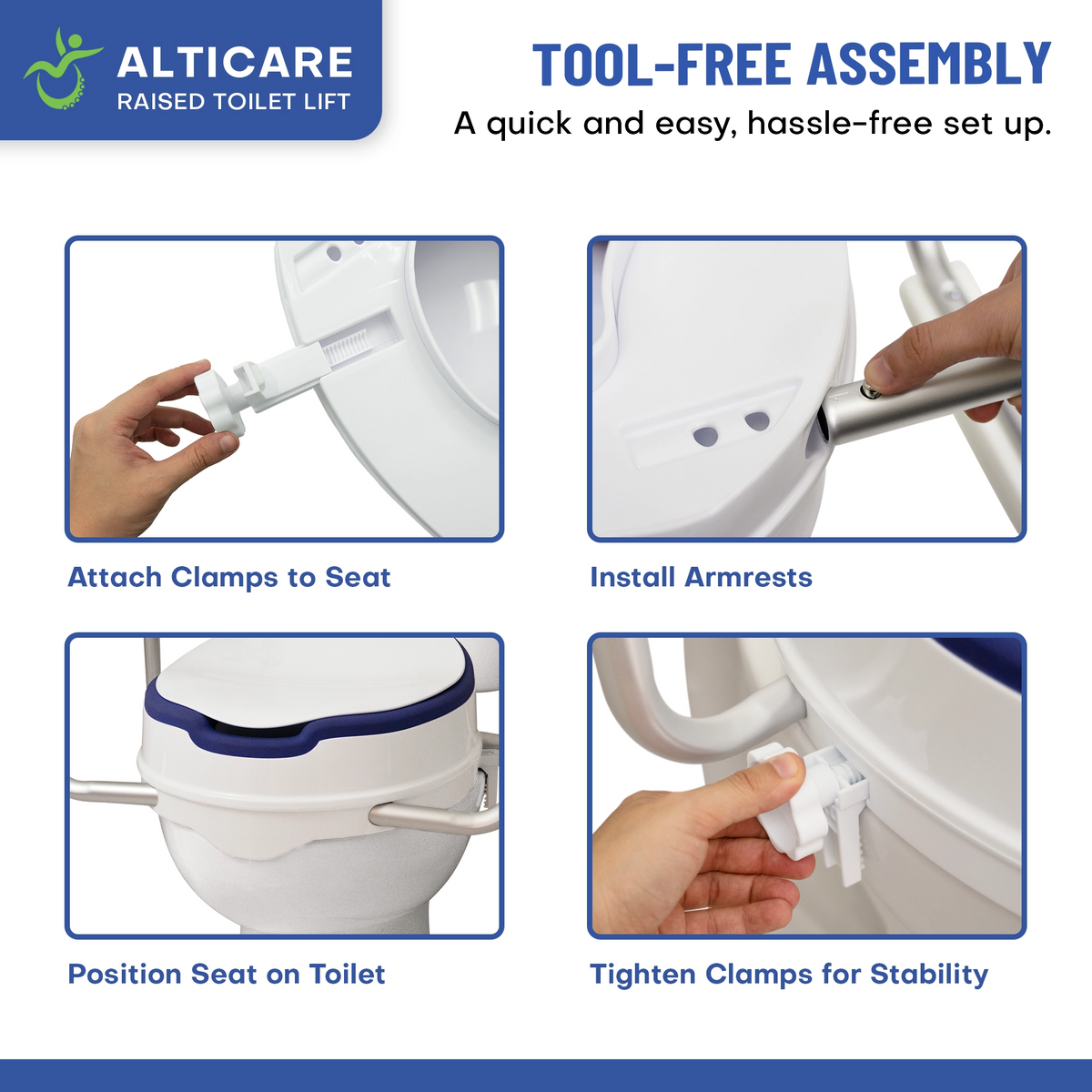 AltiCare 5” Raised Toilet Seat with Non-Slip Surface