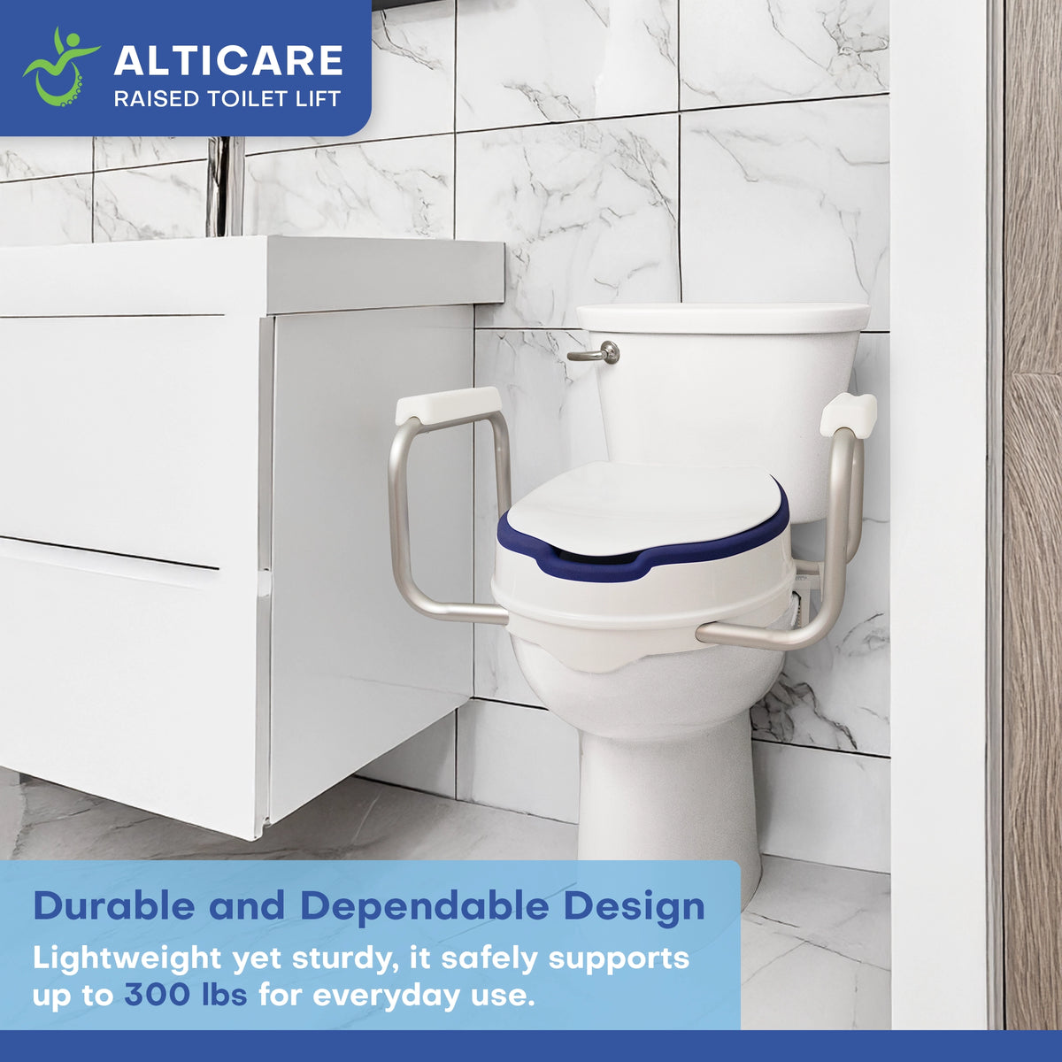 AltiCare 5” Raised Toilet Seat with Non-Slip Surface