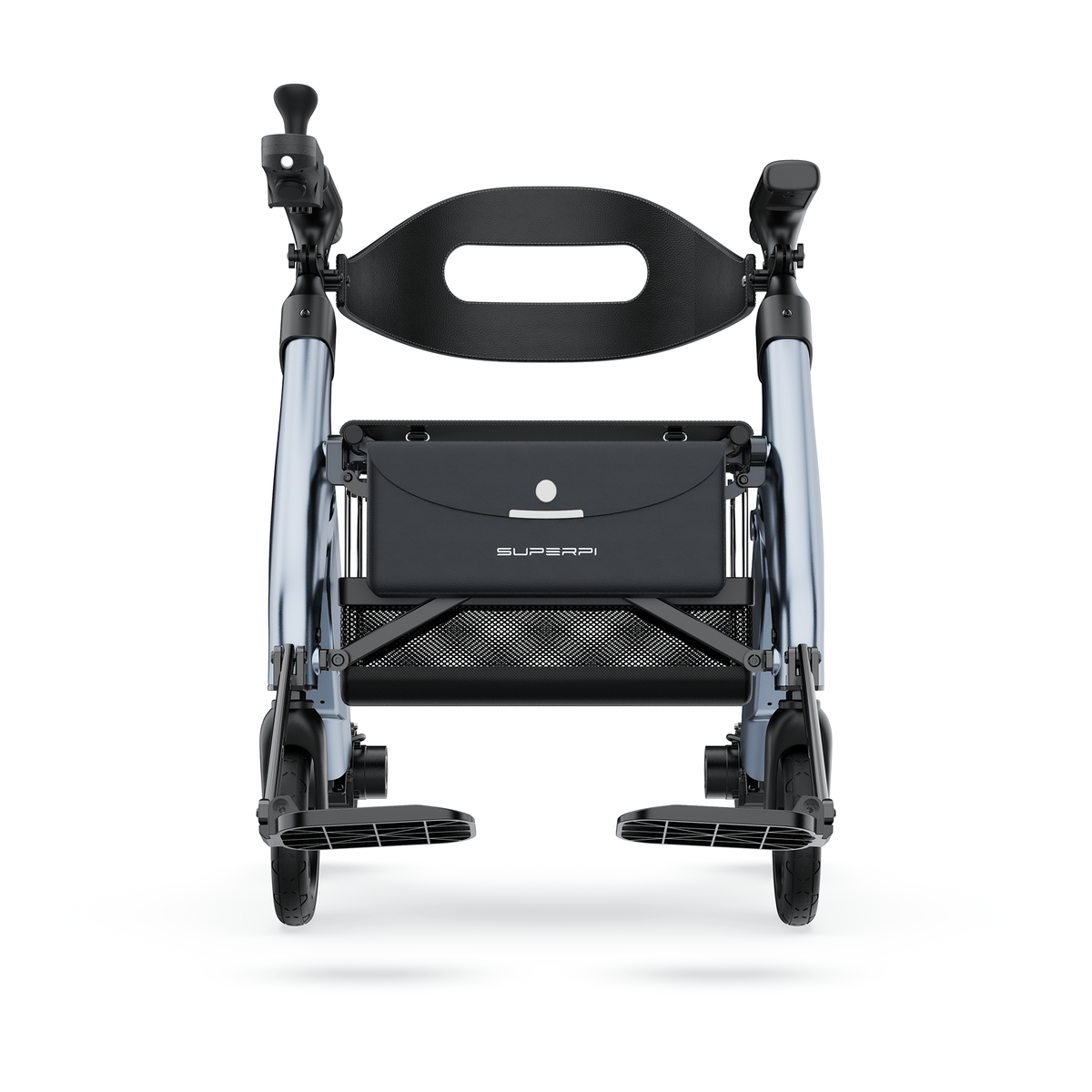 SuperPi W1 4-in-1 Electric Rollator Wheelchair, Red, Carbon Fiber, Power Assist Walker & Transport Chair, 265 lb Capacity, Folds in 1 Second