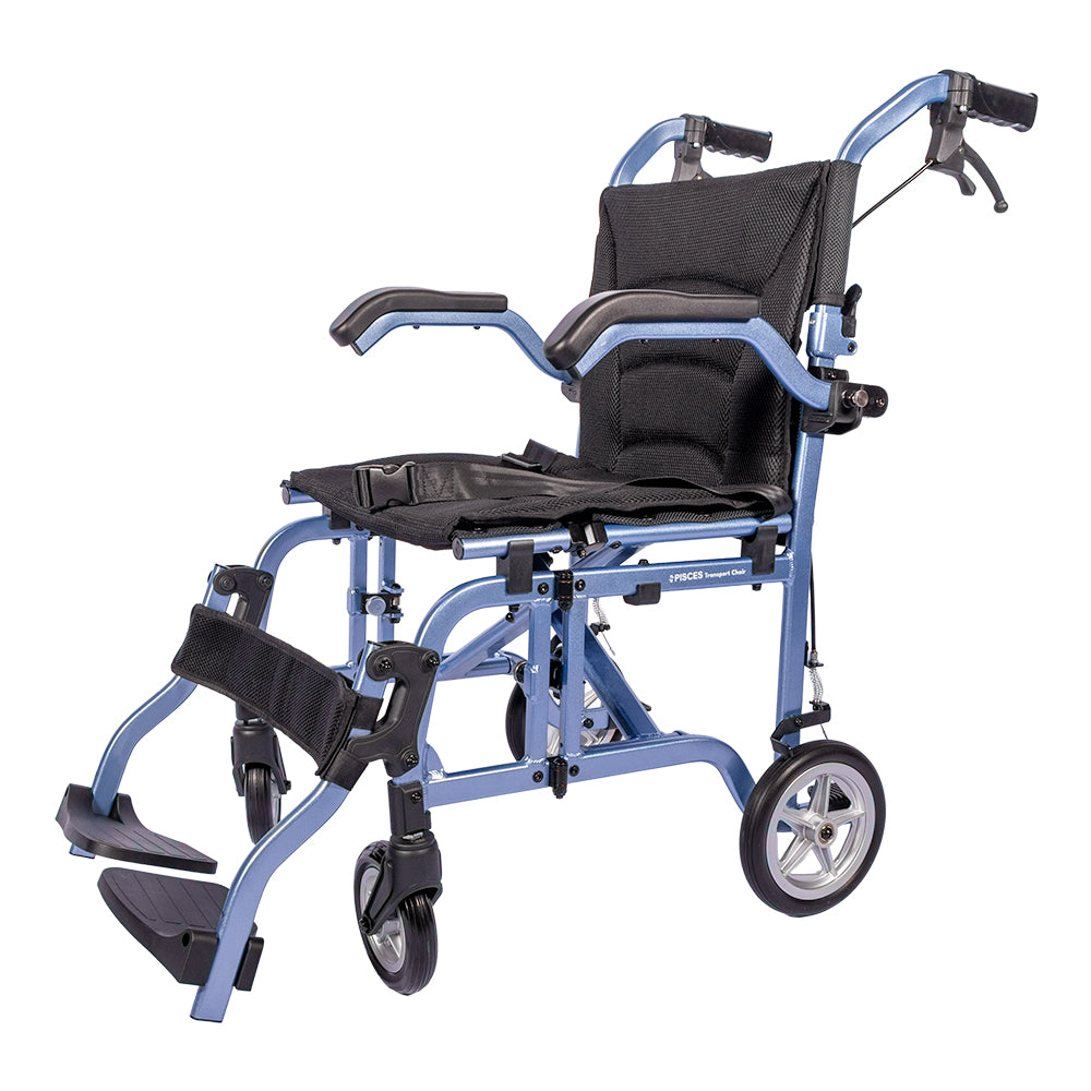 MPL Ultra-Fold Lightweight Transport Chair, 20 lb Folding Travel Wheelchair